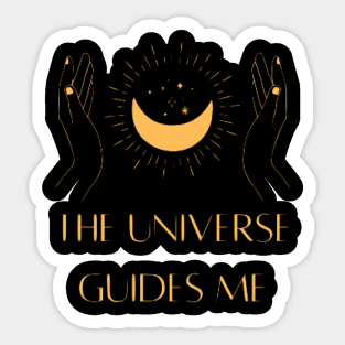 The universe guides me mystical moon Sticker